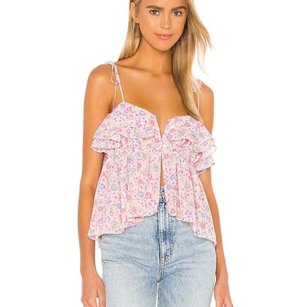 LPA Floral Camisole in Pink and White